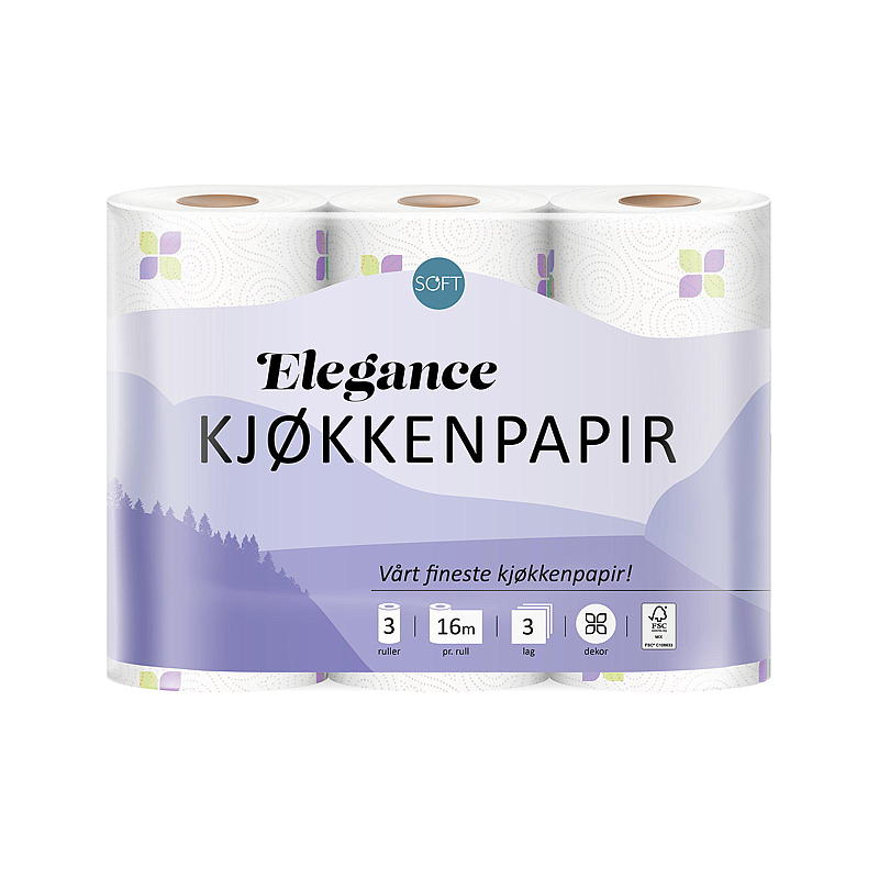 Soft Kjøkkenpapir 3-pk Elegance