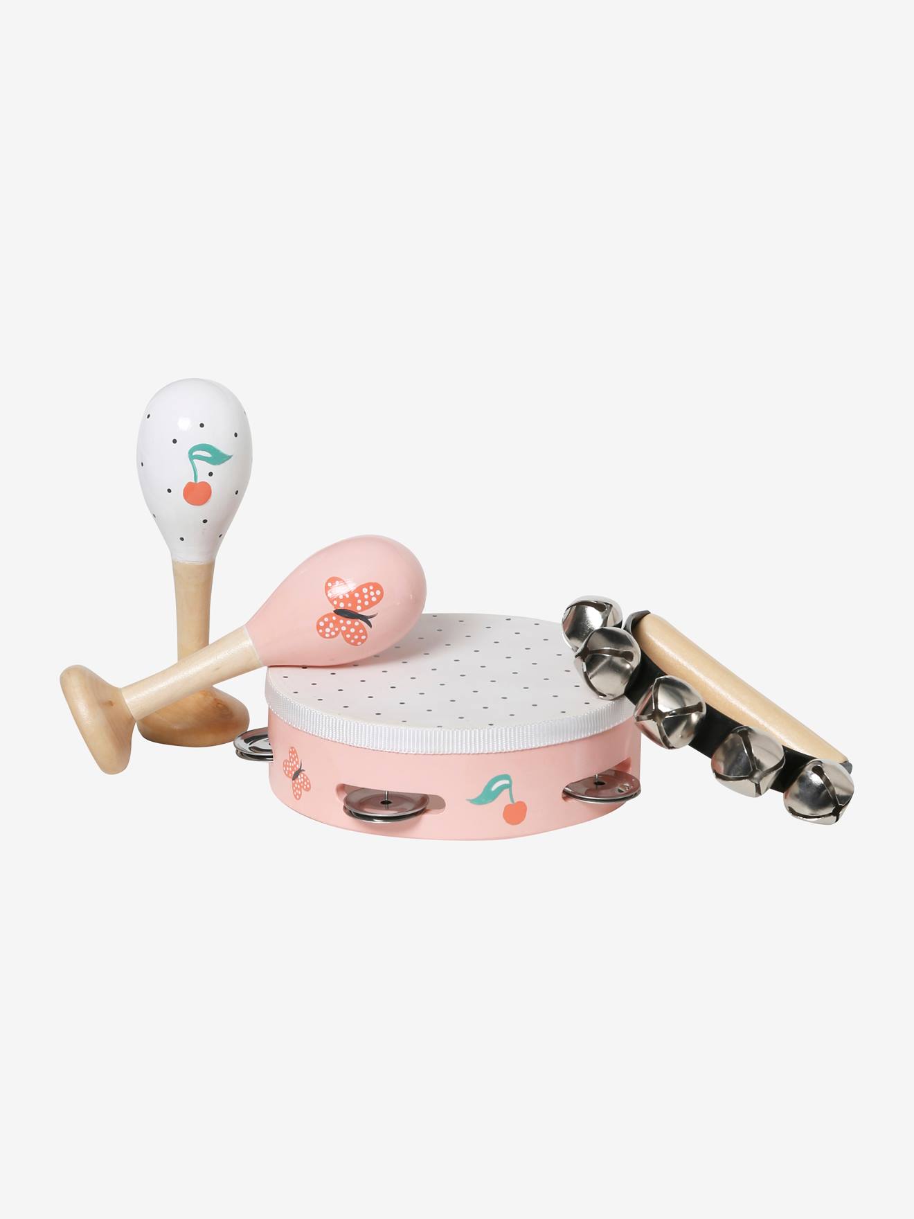 Vertbaudet Kinder Perkussion-Set, Holz FSC - rosa kirschen