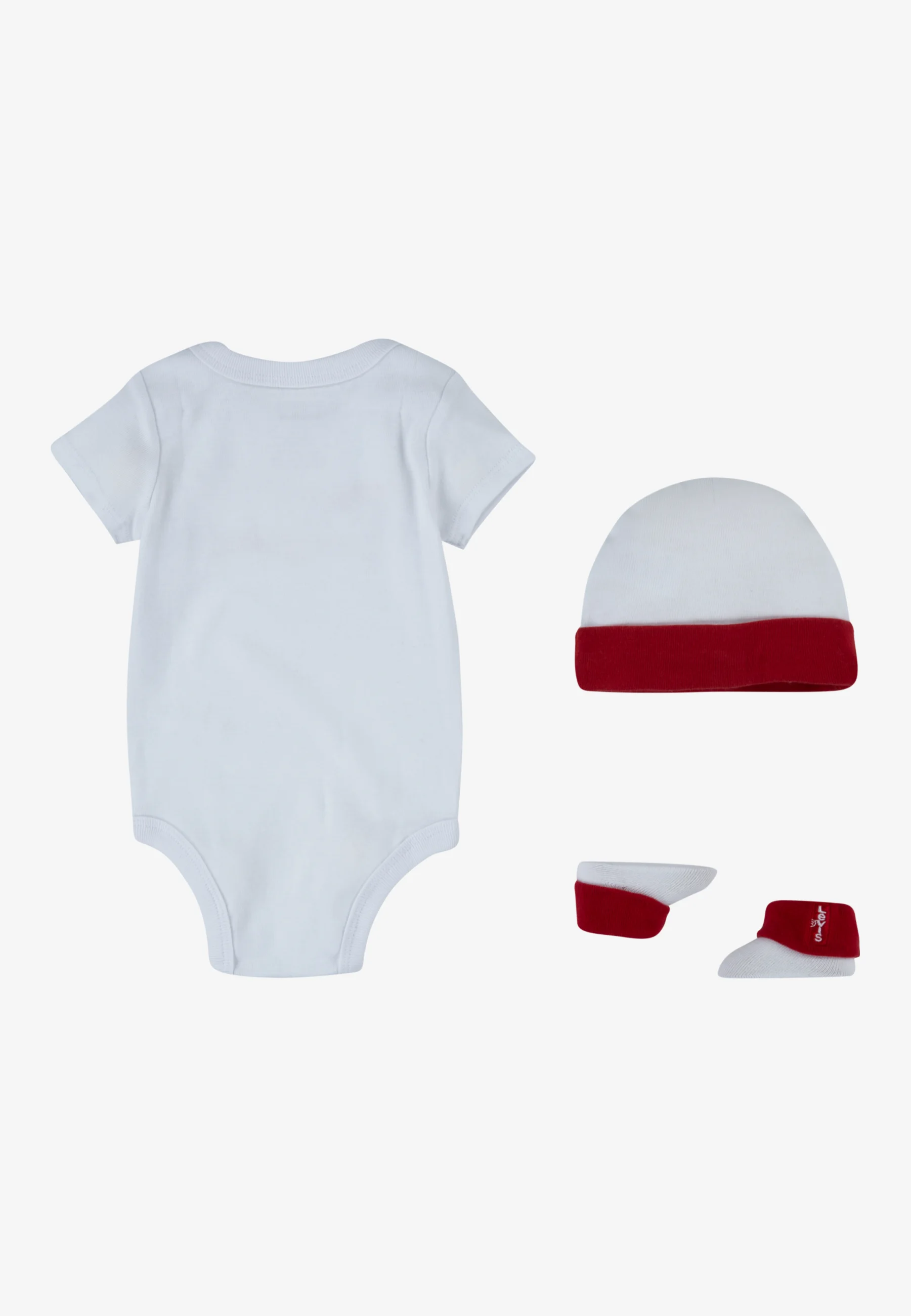 Conjunto unisex de mono, gorro y botín con alas de murciélago de Levi's® - Regalo para baby shower