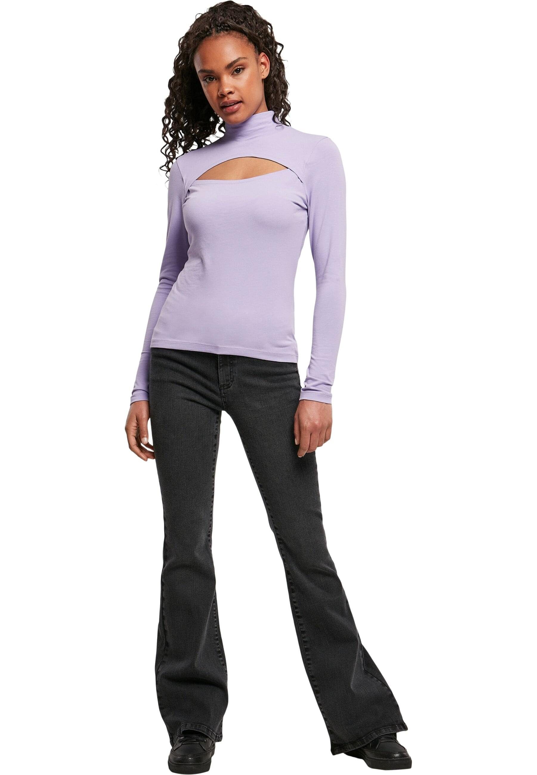 URBAN CLASSICS Langarmshirt Damen Ladies Cut-Out Turtleneck Longsleeve (1-tlg)
