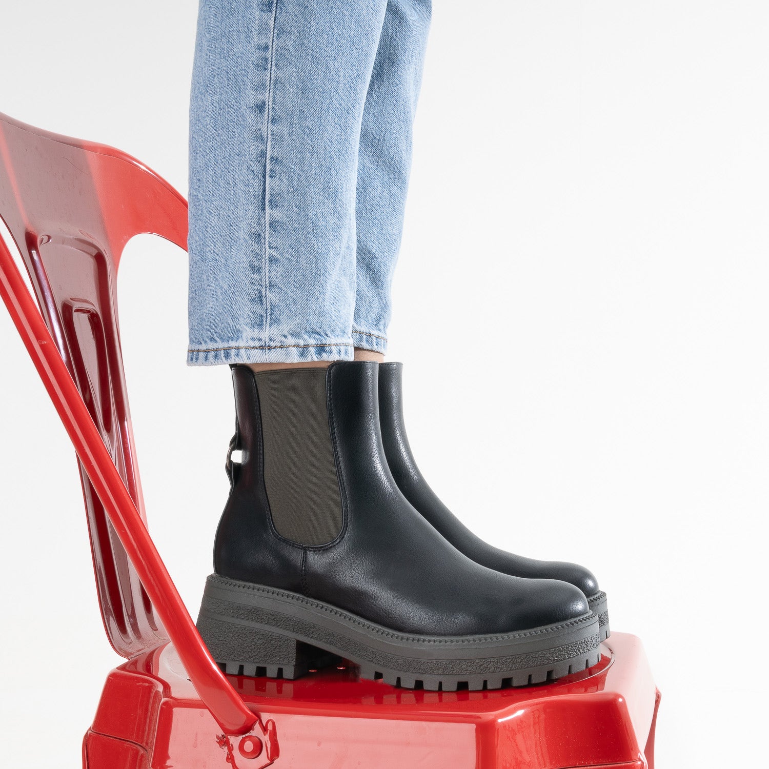 Chelsea boots TEXTO noir et kaki