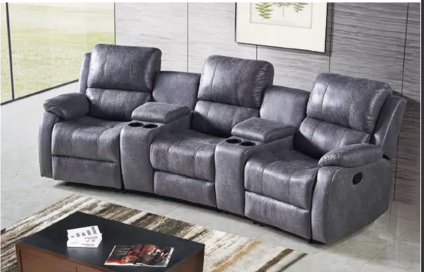 Happy Home Happy Home Home-Cinema 3-Sitzer Polstergarnitur grau
