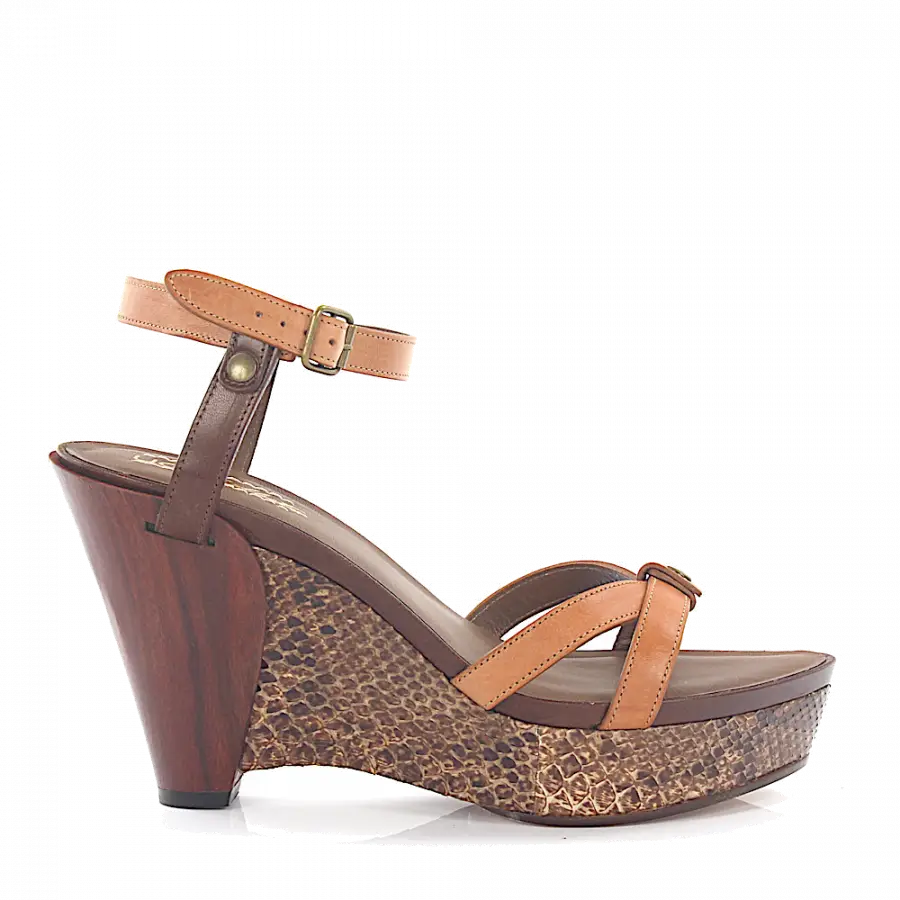 UGG - Sandalen Pythonleder braun - grau