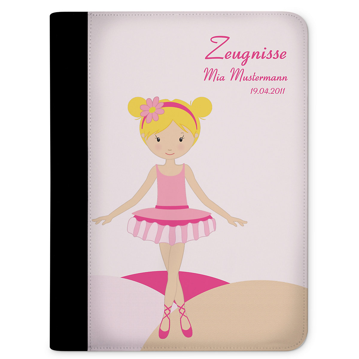Zeugnismappe / Dokumentemappe mit Name personalisiert Balerina