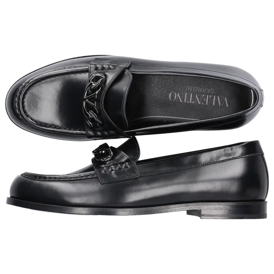 Valentino Garavani - Loafer VLOGO CHAIN Kalbsleder - schwarz