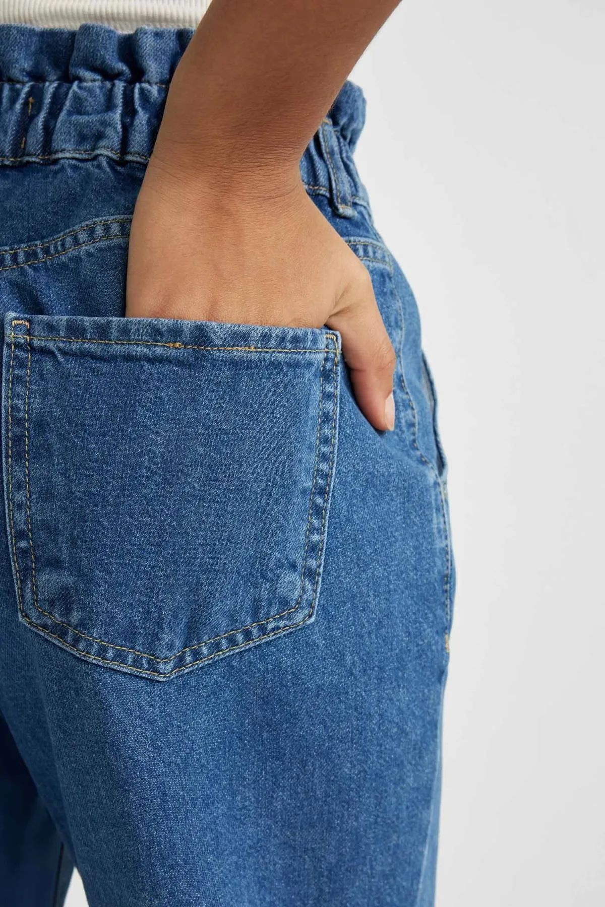 DeFacto  Knöchellange Paperbag-Jeans mit hoher Taille