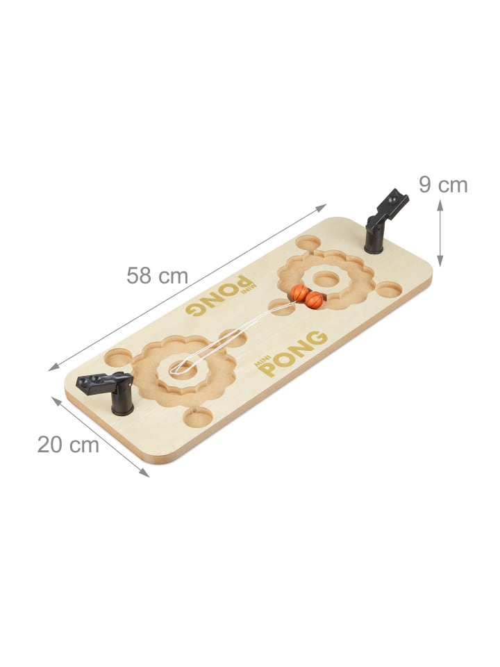 relaxdays Mini Beer Pong in Natur/Rot günstig kaufen onesize