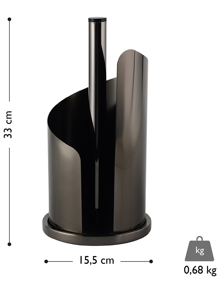 Echtwerk Küchenrollenhalter in Schwarz - (H)33 x Ø 15,5 cm günstig kaufen onesize