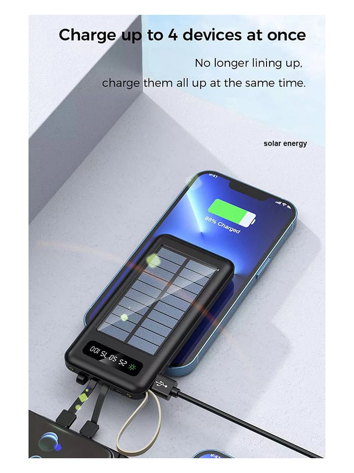 SWEET ACCESS Solar-Powerbank 30.000 mAh in Schwarz günstig kaufen onesize