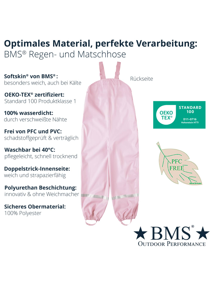 BMS Regenlatzhose 100% wasserdicht für Mädchen in rosa günstig kaufen