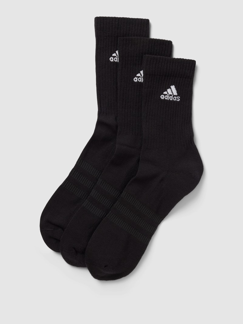 Socken mit Label-Stitching im 3er-Pack in schwarz
