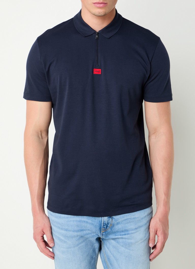 HUGO BOSS Deresom regular fit polo with logo and half zip