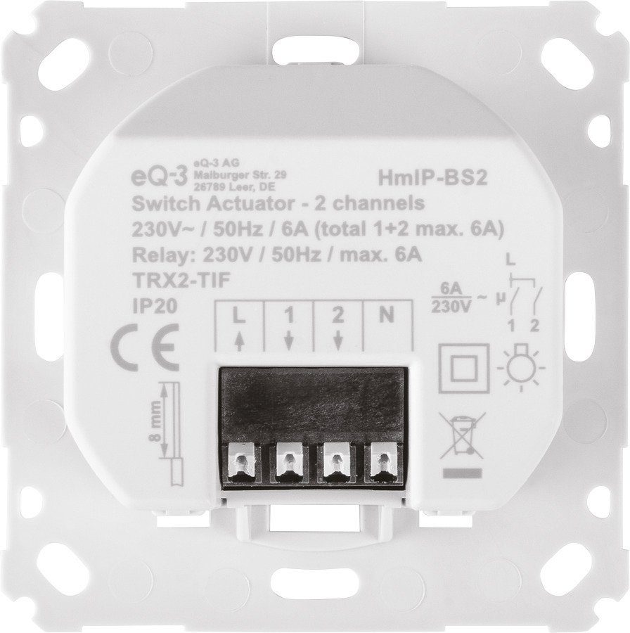 Homematic IP Schaltaktor für Markenschalter – 2-fach Smart-Home-Zubehör