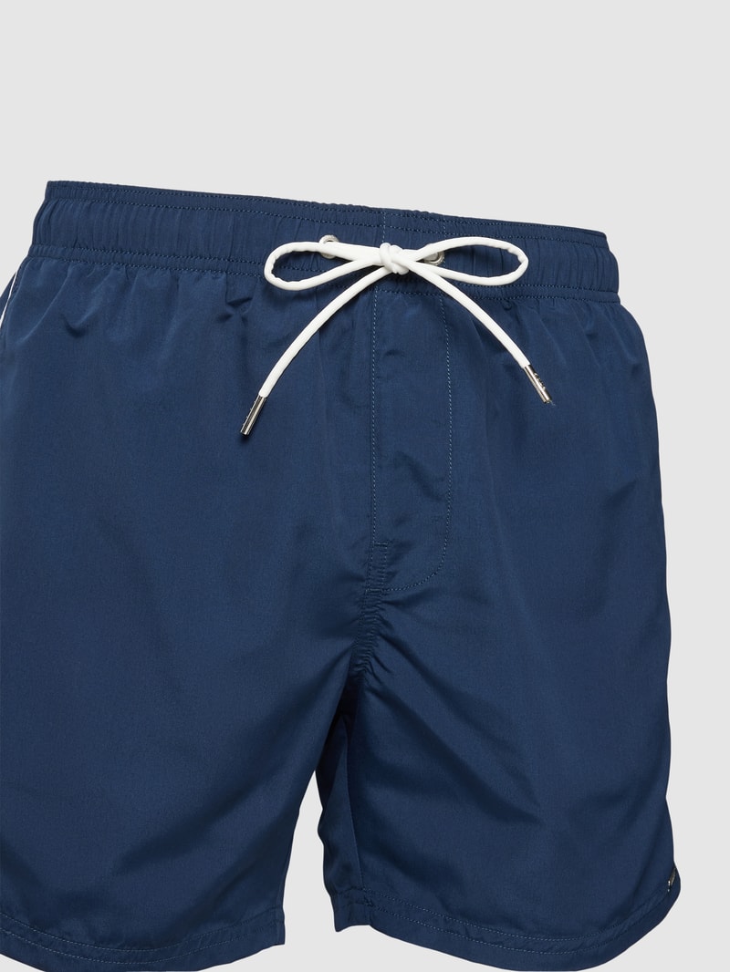 Badehose mit Stretch-Anteil Modell 'Aquarium' in dunkelblau