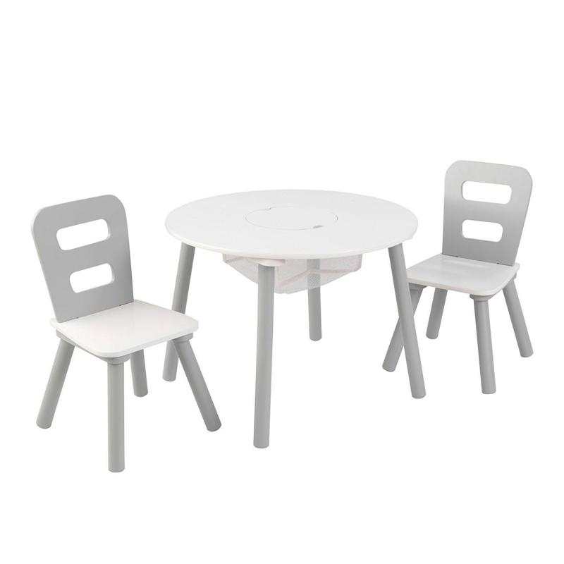 Ensemble table avec rangement et 2 chaises