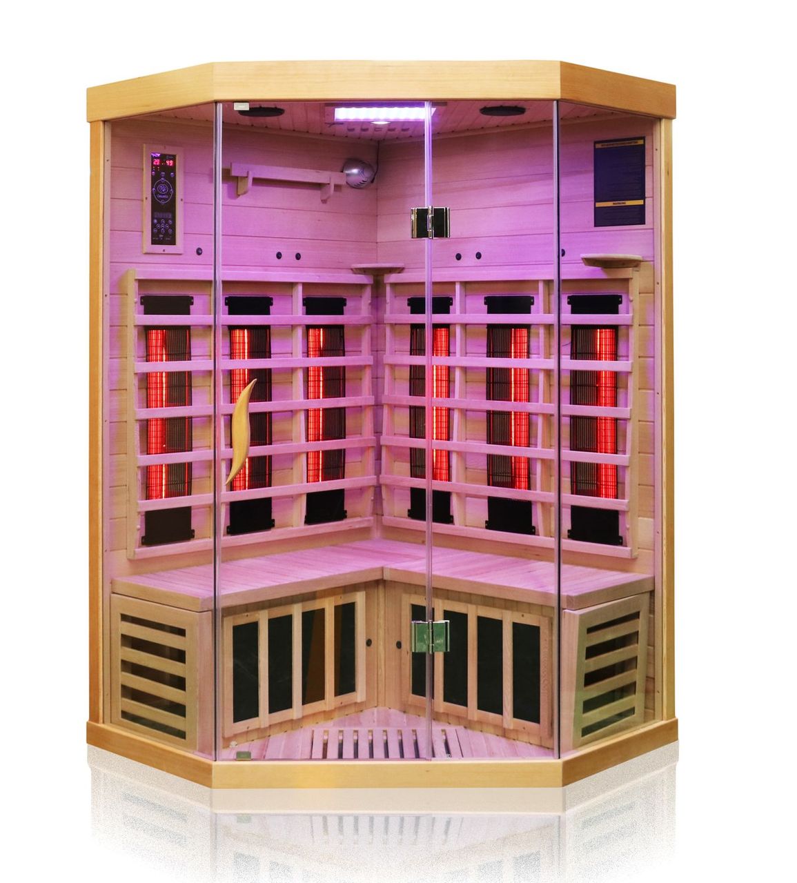 Dewello Infrarotkabine Infrarotsauna BRANDON 120cm x 120cm x 190cm Vollspektrumstrahler