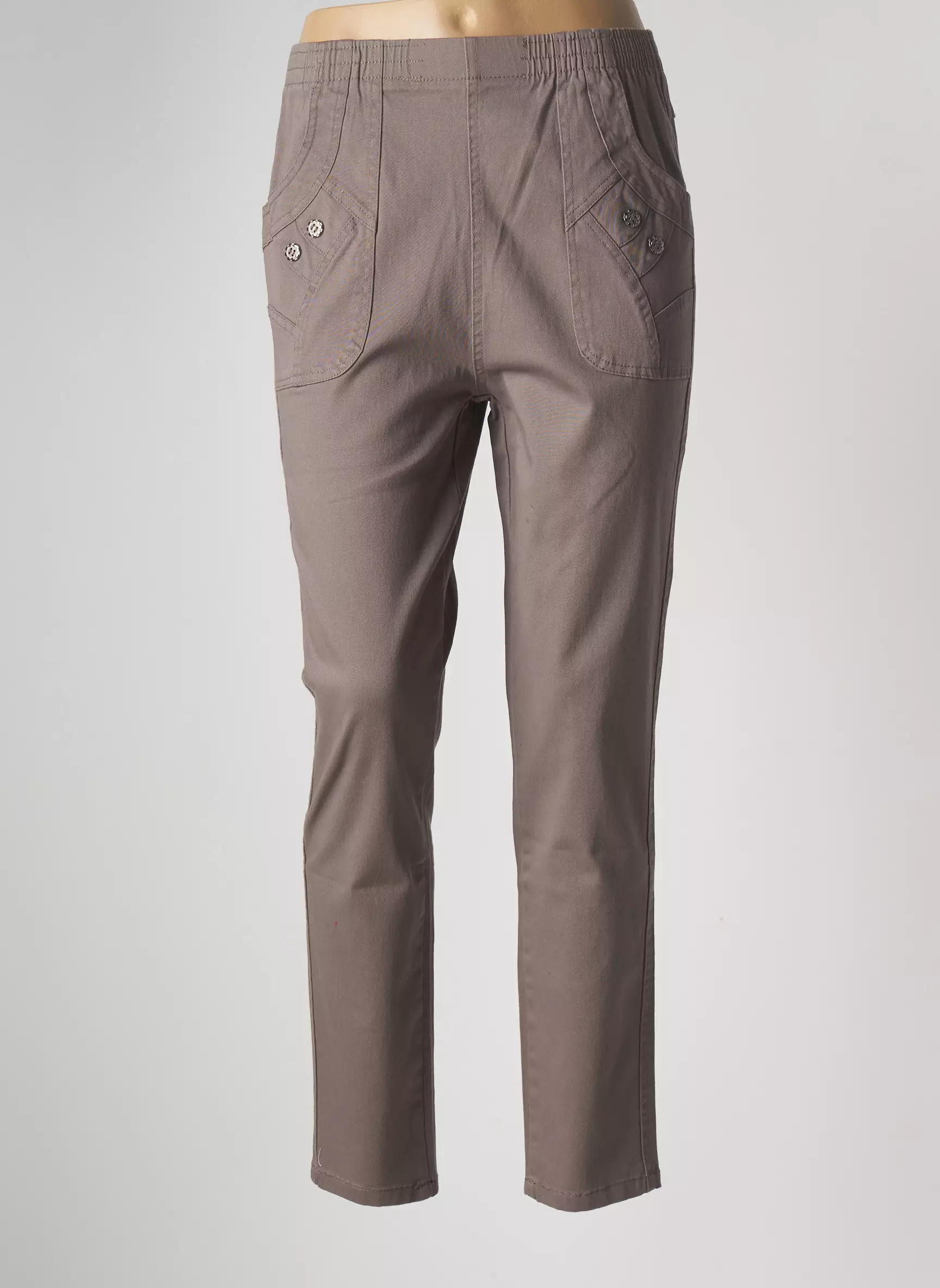 Multiples Pantalons Slim Femme couleur marron