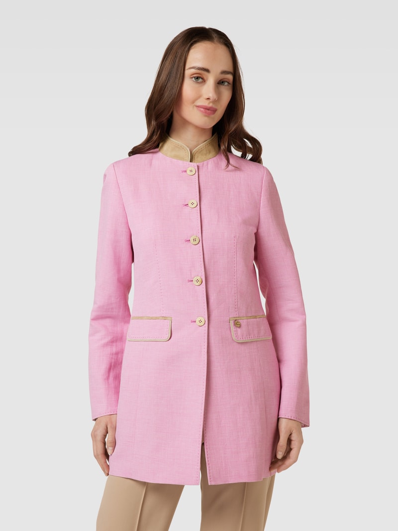 Blazer mit Stehkragen in rosé