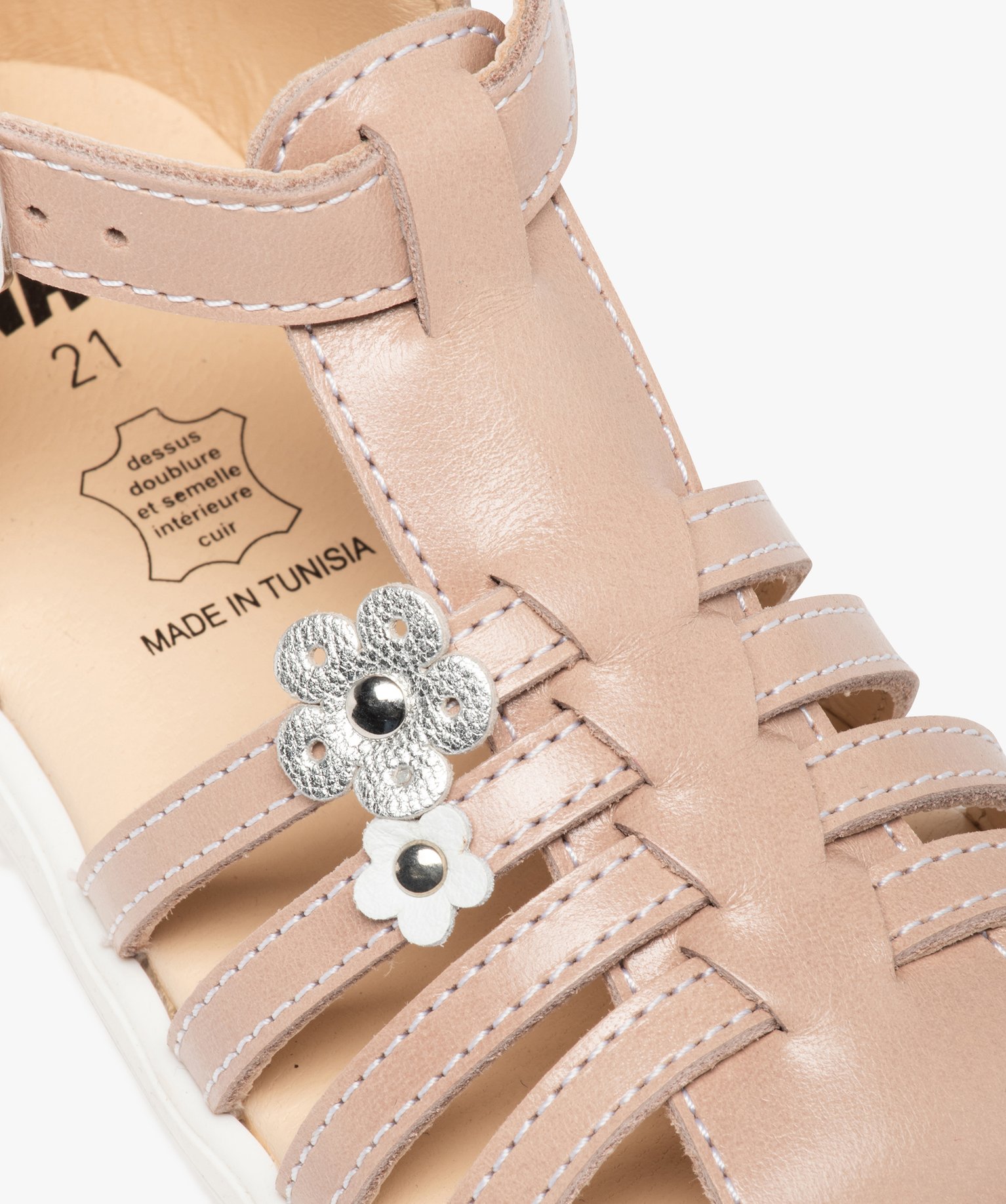 Sandales bébé fille en cuir à talon et bout fermés – NA! rose | GEMO