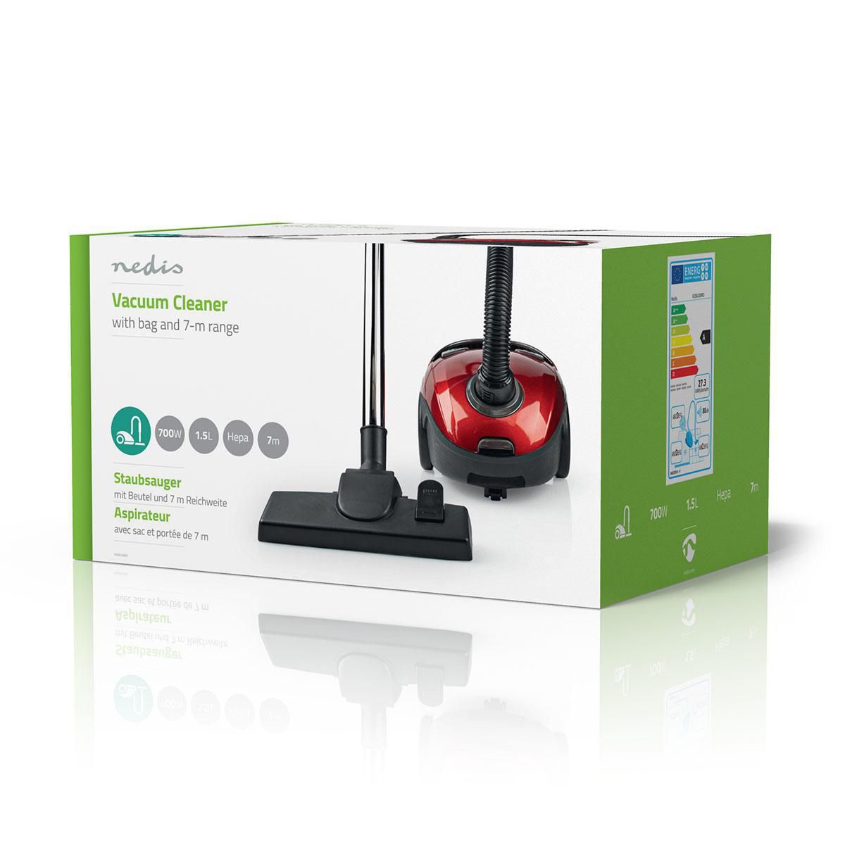 Nedis VCBG100RD Staubsauger mit Beutel