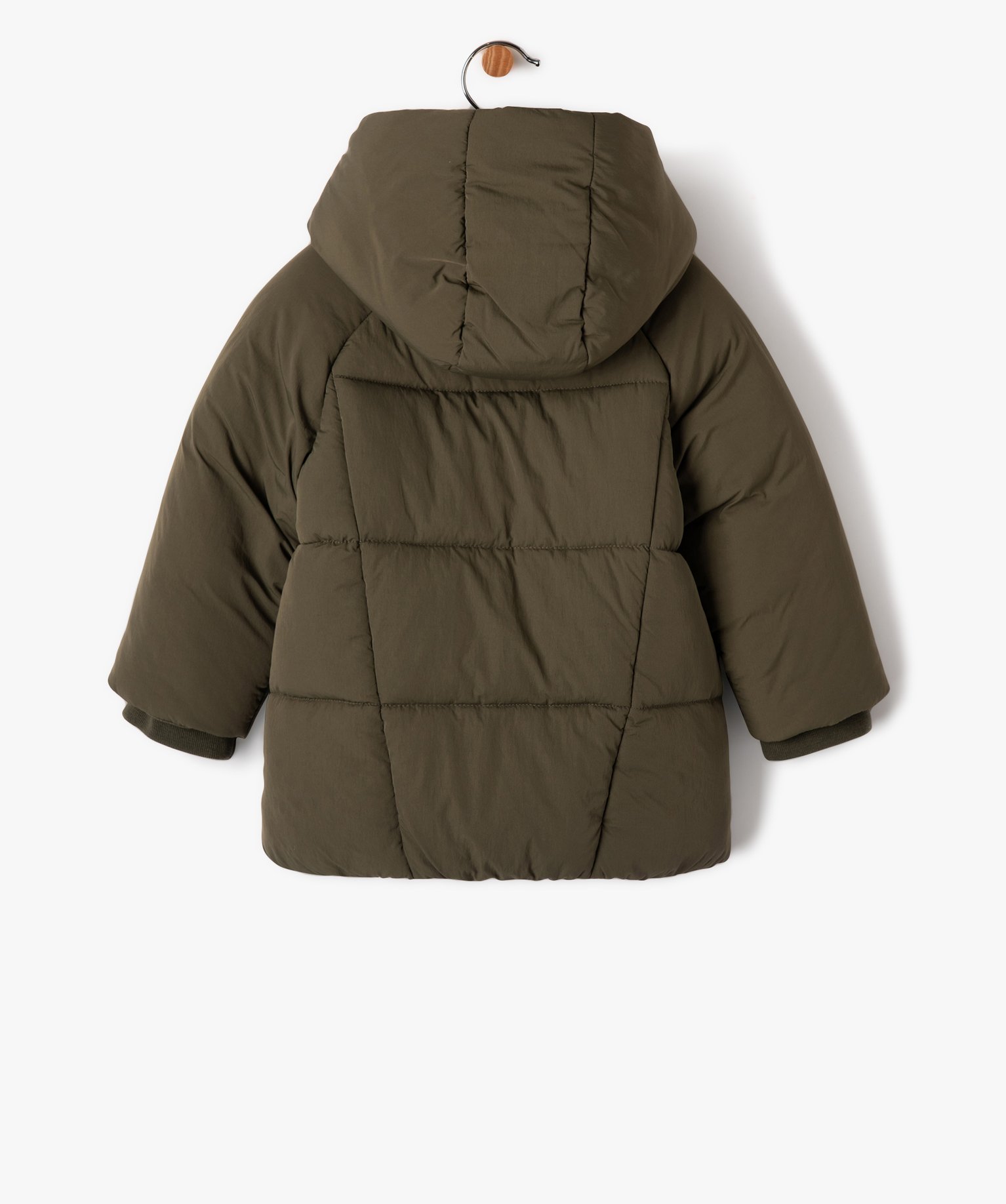 Blouson matelassé doublé peluche à capuche bébé Garçon... kaki | GEMO