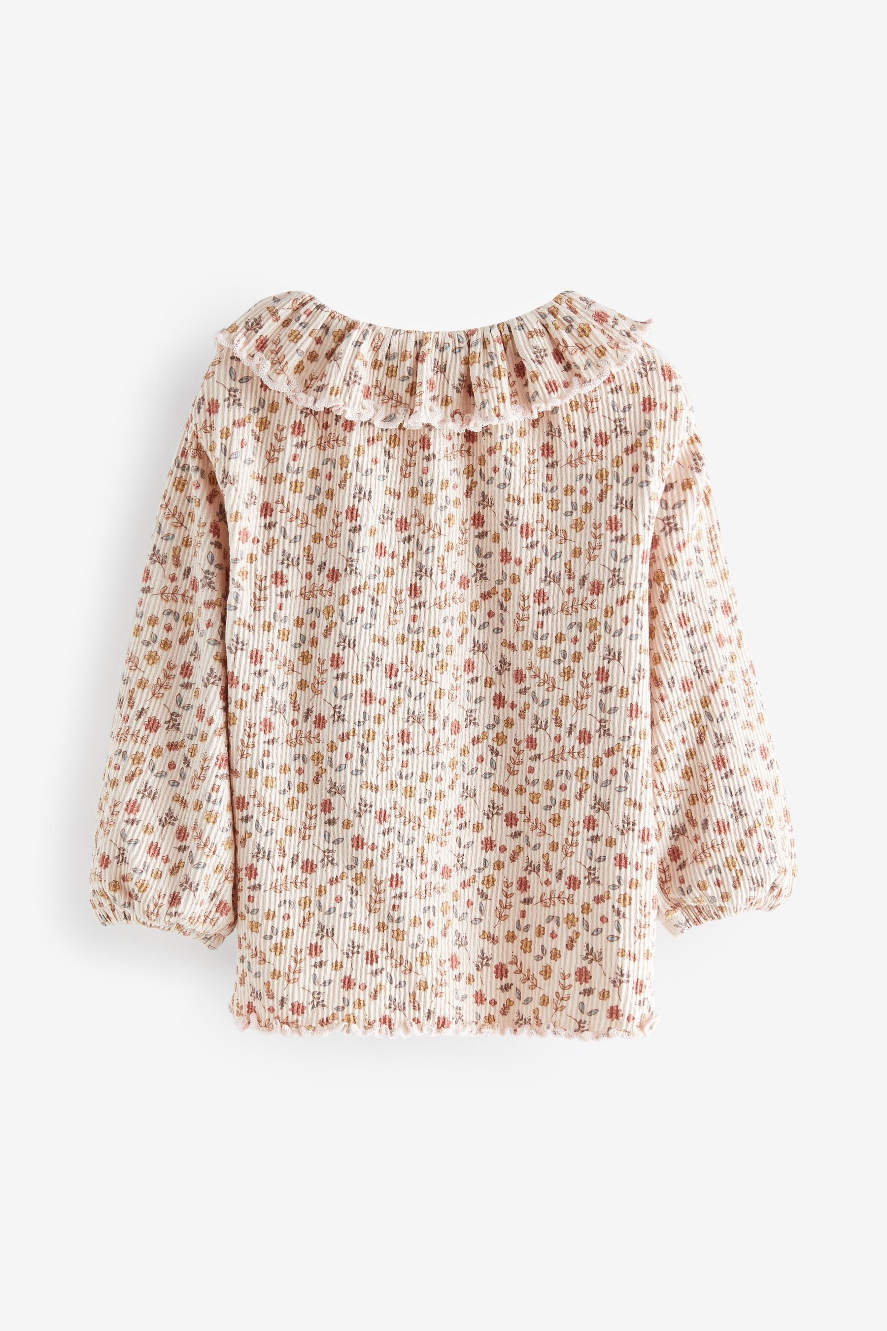 Next Langarmbluse Bluse mit Rüschenkragen und Blumen-Print (1-tlg)