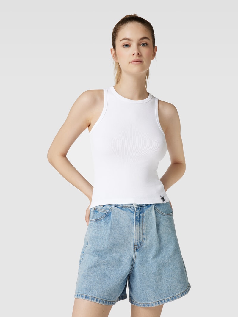 Tanktop in Ripp-Optik - Get up the Movie x P&C in weiß