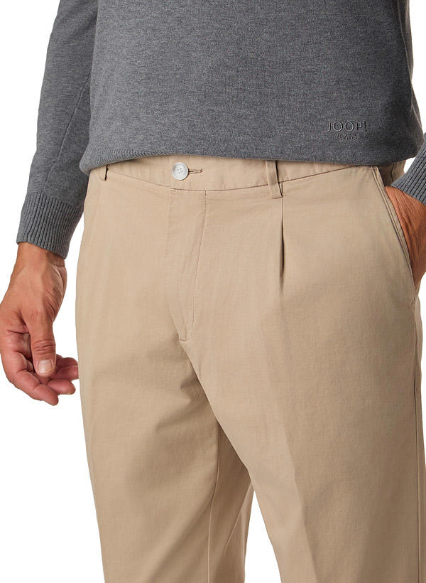BOSS Black, Bundfaltenhose Kane, Regular Fit, Baumwolle, beige