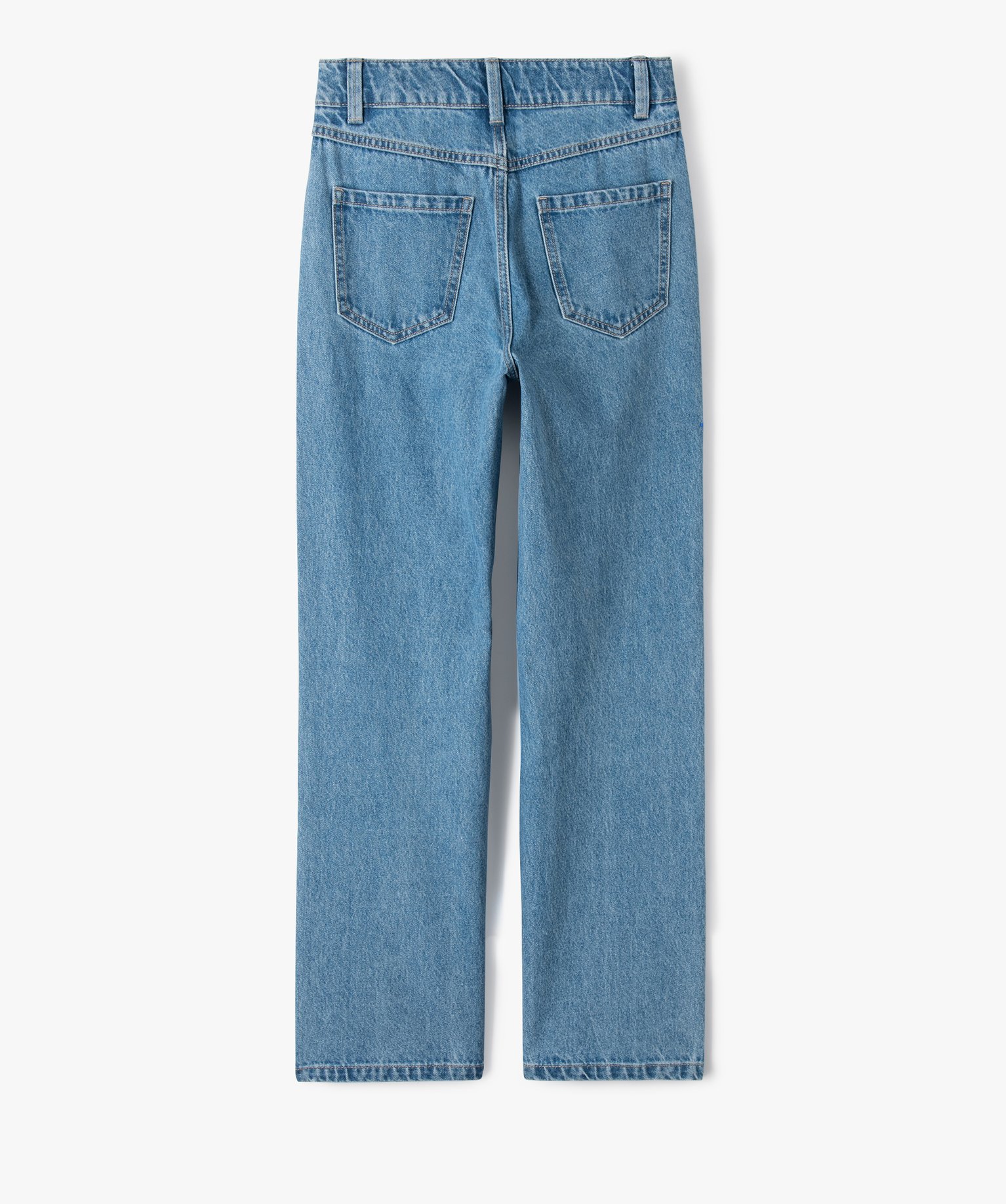 Jean fille coupe ample avec taille haute stone | GEMO