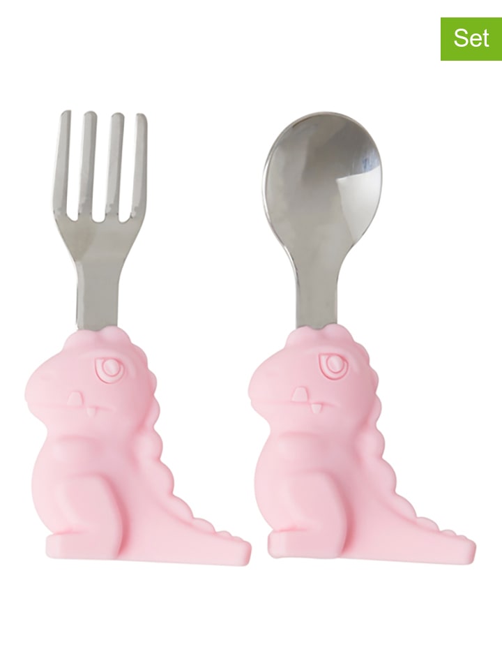 Rice 2tlg. Kinderbesteck-Set in Rosa - (L)19 cm günstig kaufen onesize