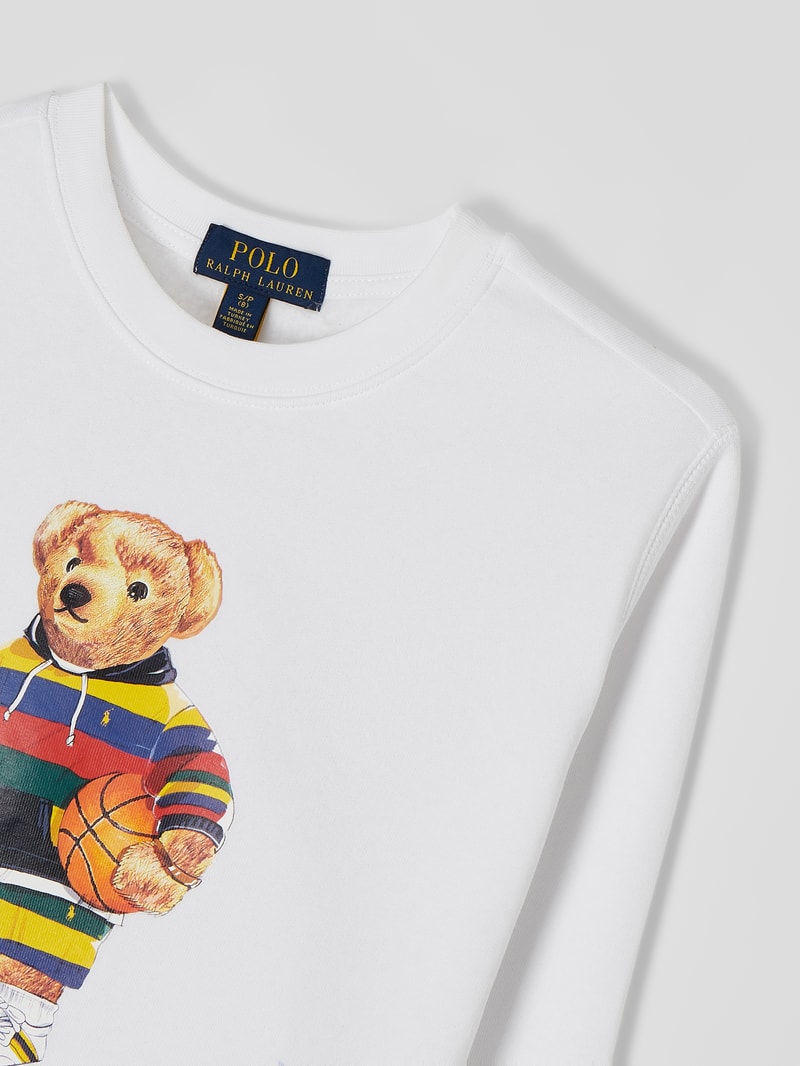 Sweatshirt mit 'Polo Bear'-Print in weiß