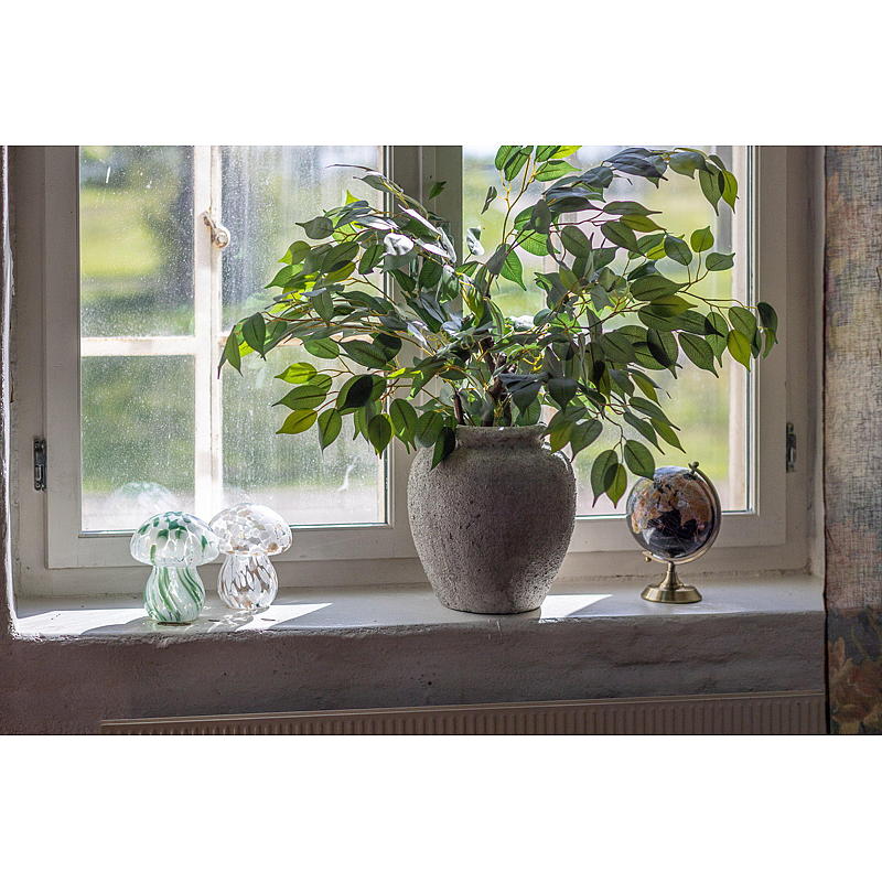 Home Glasslampe 13x15 cm LED sopp hvit