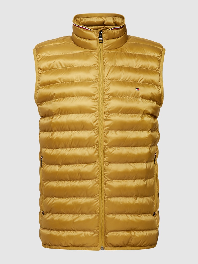 Steppweste mit Logo-Stitching Modell 'PACKABLE CURCULAR VEST' in dunkelgelb