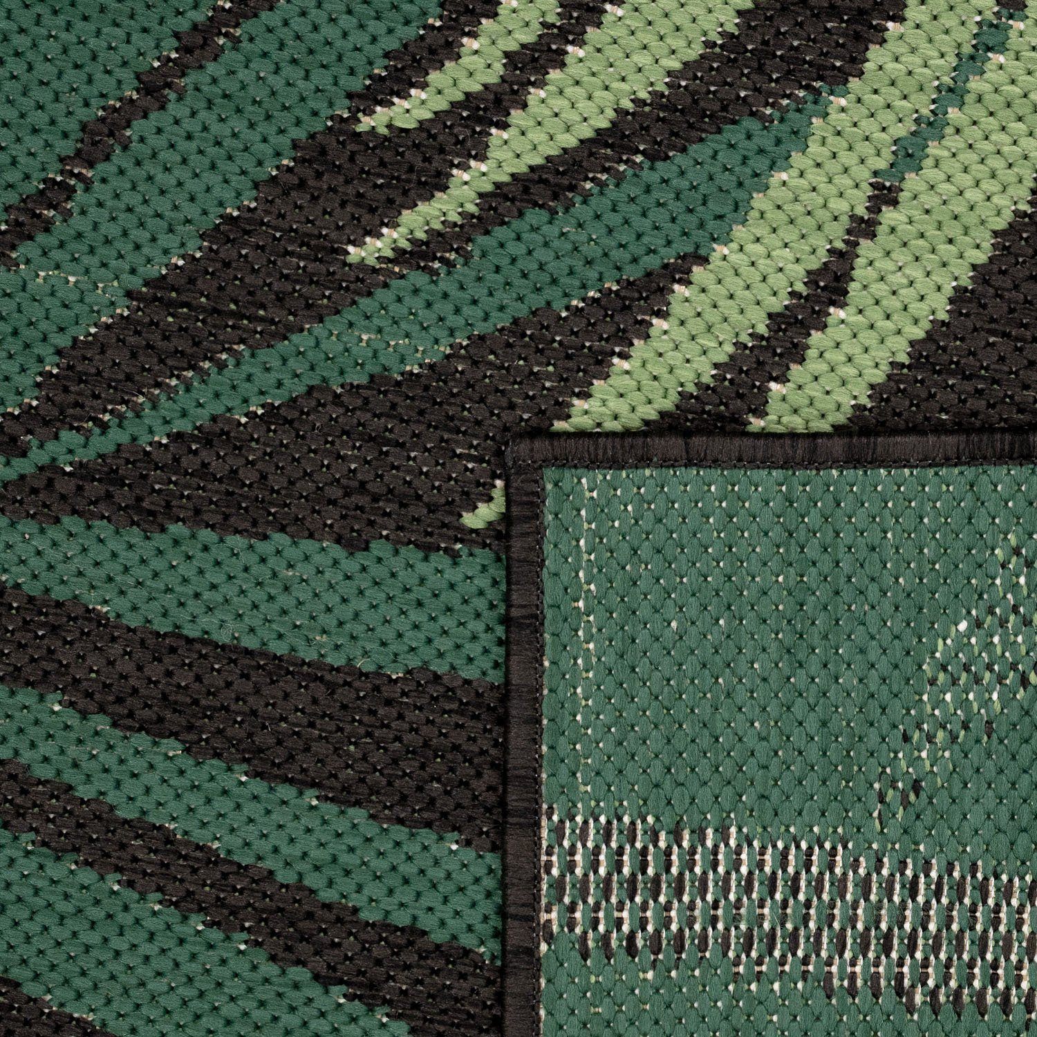 Teppich Ostende 534, Paco Home, rechteckig, Höhe: 4 mm, Flachgewebe, Motiv Palmenblätter, In- und Outdoor geeignet, Wohnzimmer
