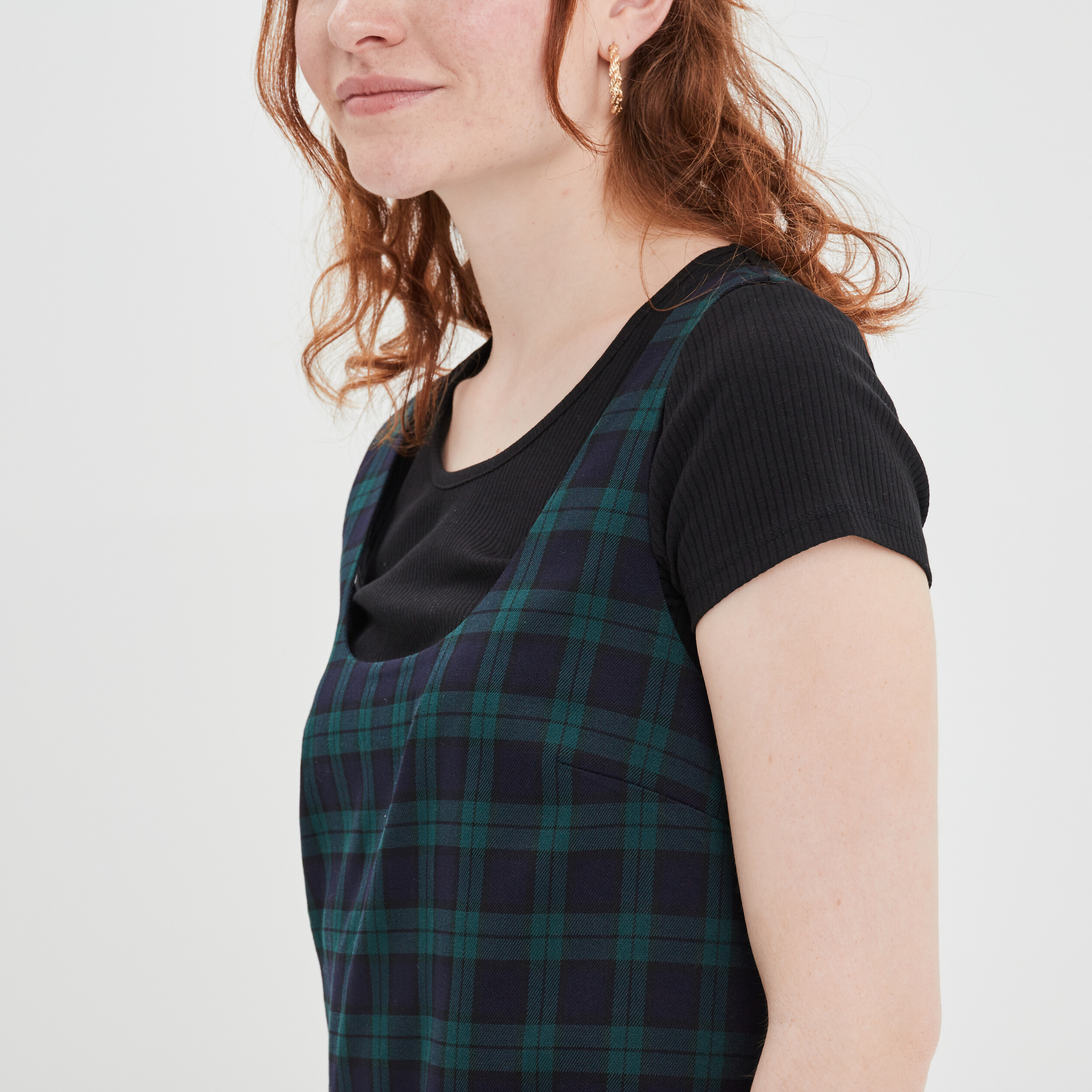 Robe chasuble droite courte bleu marine femme | La Halle