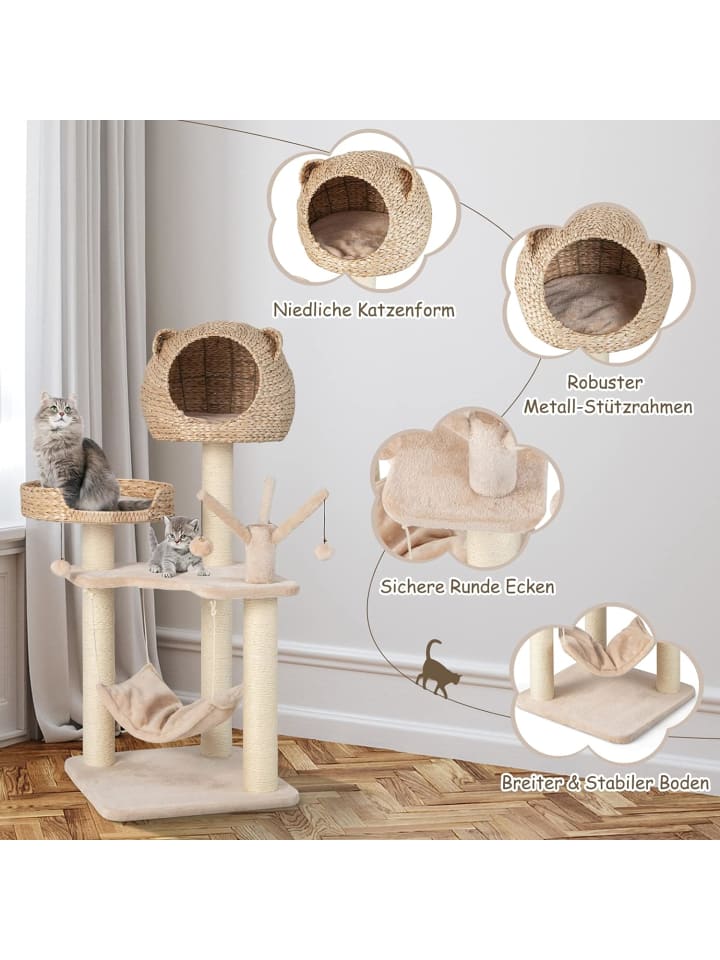 COSTWAY Katzenbaum mit Höhle in Beige günstig kaufen onesize