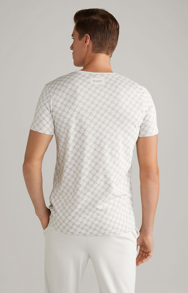 Loungewear T-Shirt in Offwhite/Grau gemustert