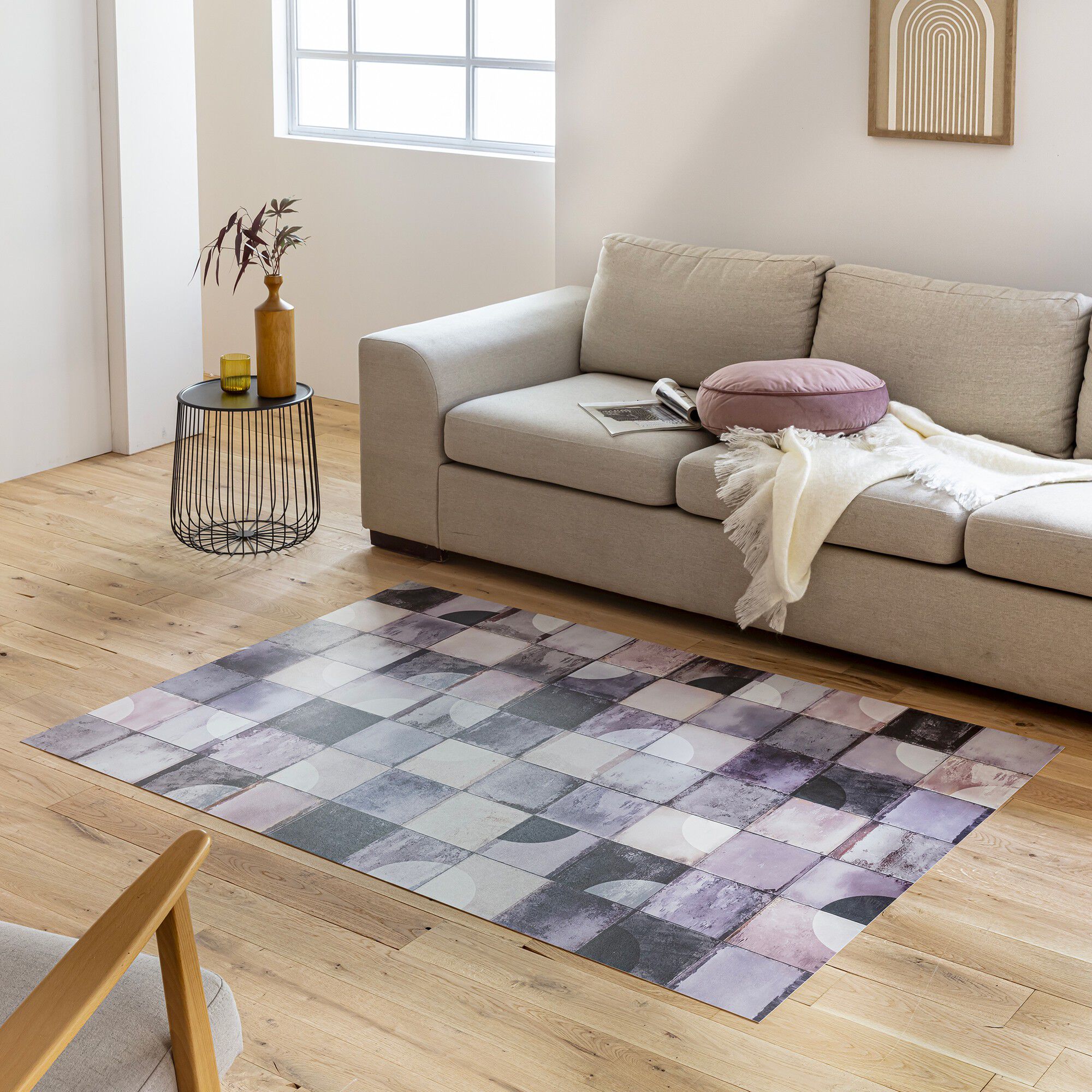 Tapis vinyle façon carrelage
