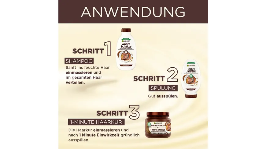 Garnier Wahre Schätze Shampoo Kokosmilch & Macadamia -  Intensivpflege ohne Silikone für ein geschmeidiges  Haargefühl 300 ml