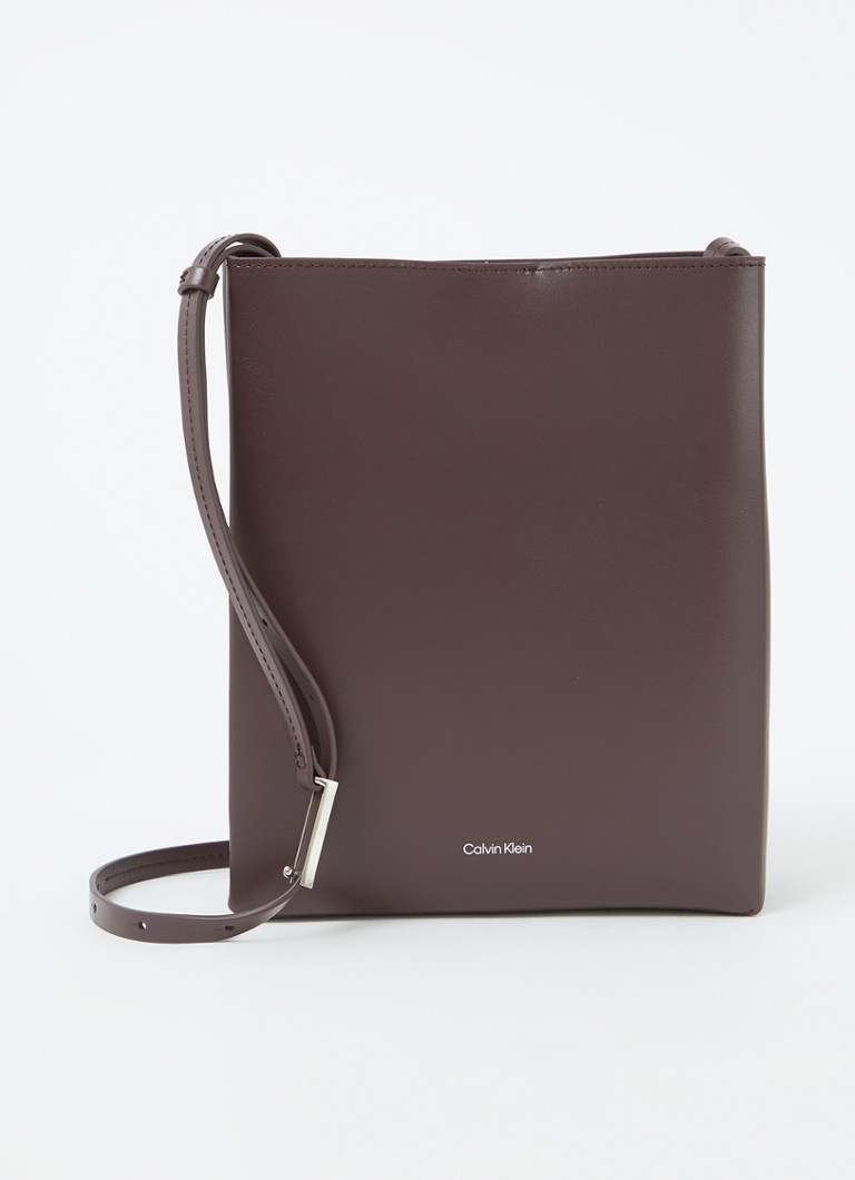 Borsa a tracolla in pelle Calvin Klein Line con logo