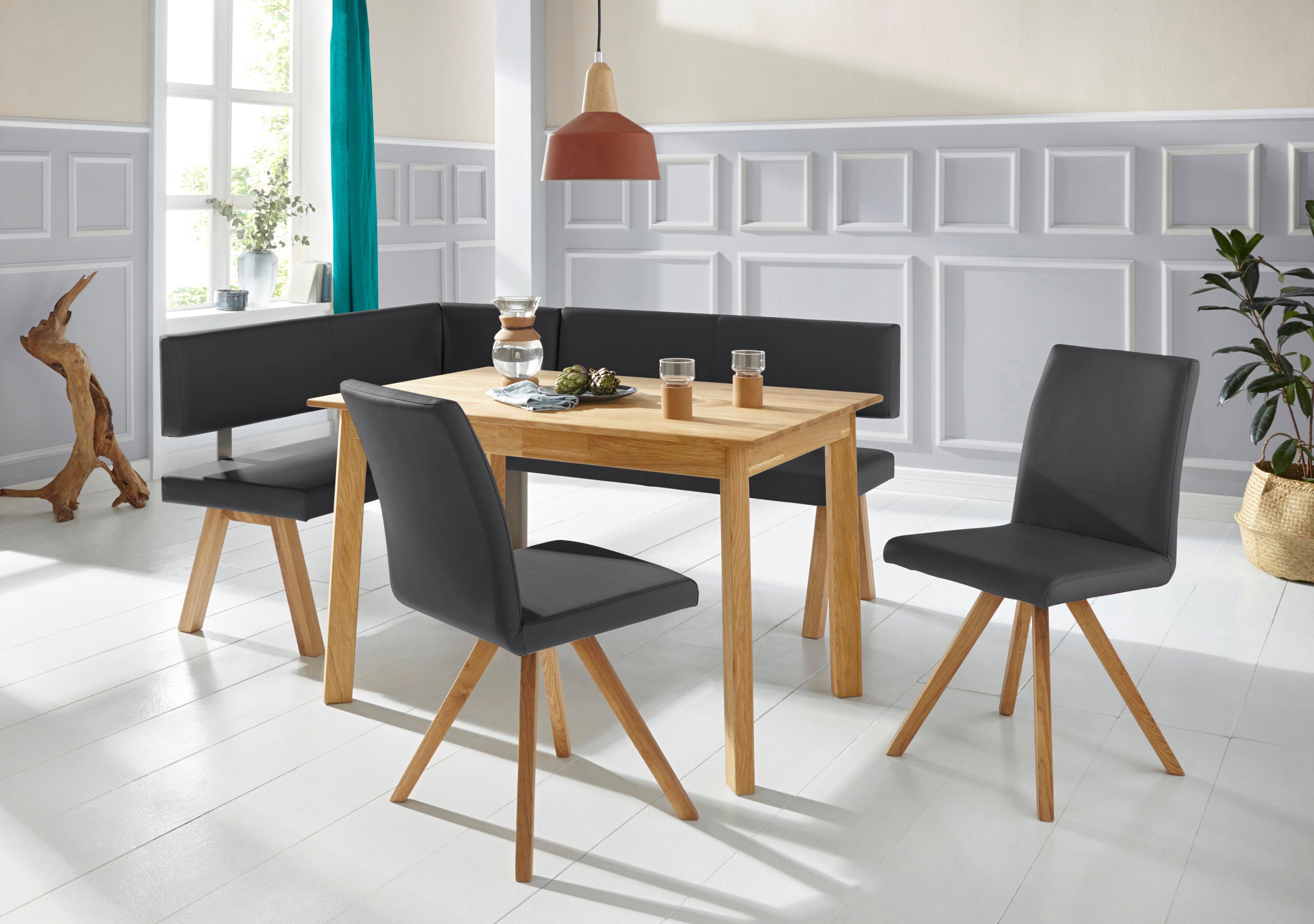 Home affaire Schalenstuhl Rio (Set, 2 St), Bezug in Kunstleder oder Strukturstoff und das Gestell ist Eiche geölt