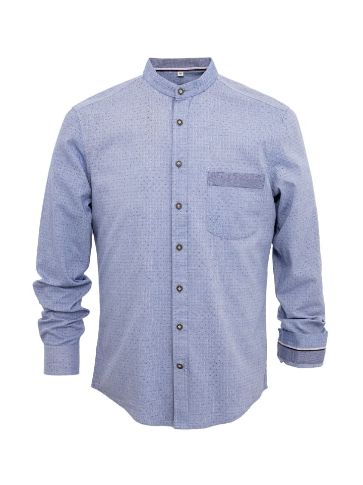 MarJo Stehkragenhemd SEBASTIAN in blau günstig kaufen