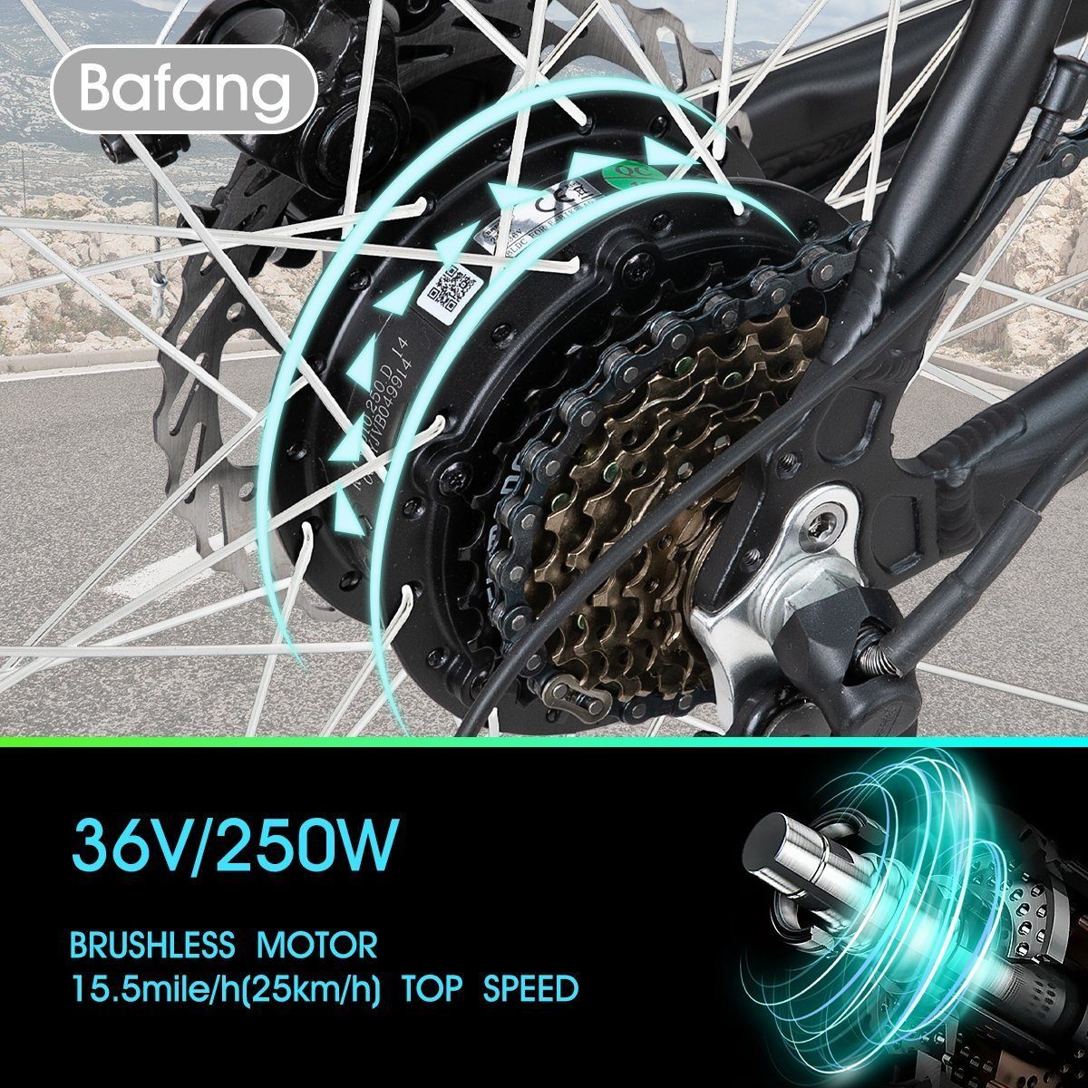 HILAND E-Bike 26/27.5/29 Zoll E-Mountainbike Damen Herren,LCD Display,10.4Ah Akku, 21 Gang Shimano Tourney Schaltwerk, Kettenschaltung, Heckmotor, 374,40 Wh Akku, (Set, mit akku-ladegerat, mit werkzeung, mit Schutzblech Set, mit frontlicht), E-bike D