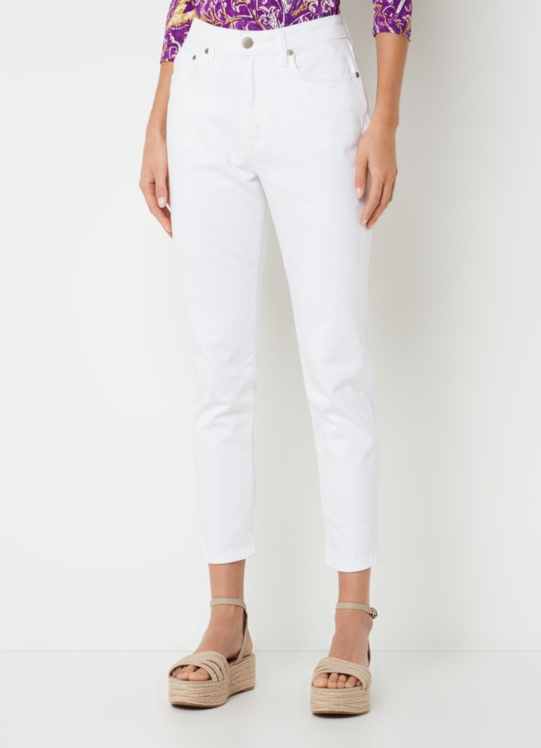 Calça jeans cropped de cintura média e corte justo da Ralph Lauren com bolsos laterais.