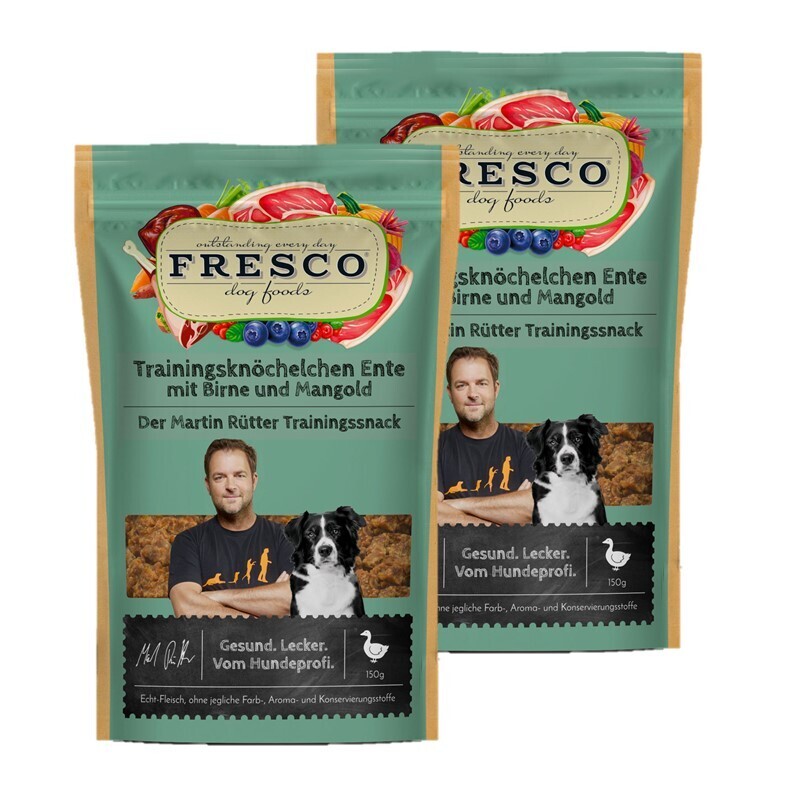 FRESCO Snacks FRESCO M. Rütter Trainingsknöchelchen 2x150g Ente mit Birne und Mangold
