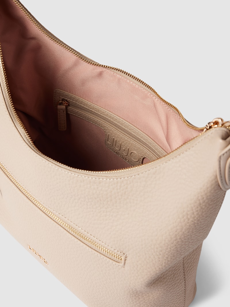 Hobo Bag mit Label-Detail Modell 'Ondina' in sand
