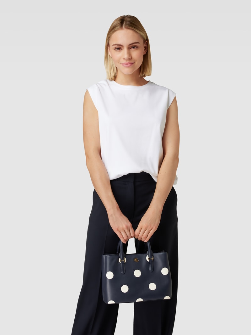 Tote Bag mit Allover-Muster Modell 'MARCY' in marineblau