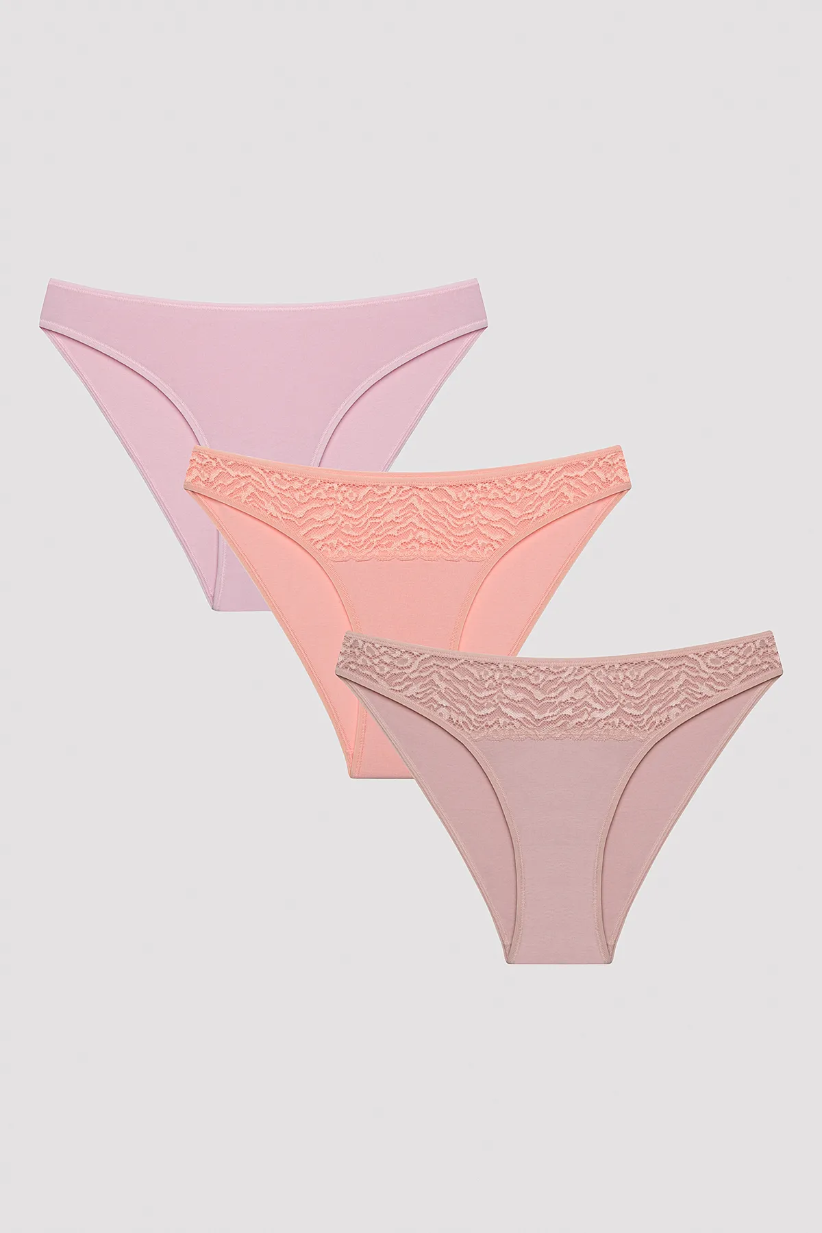 Penti  Coral Vibes Mehrfarbiger 3-teiliger Slip mit Spitzendetail