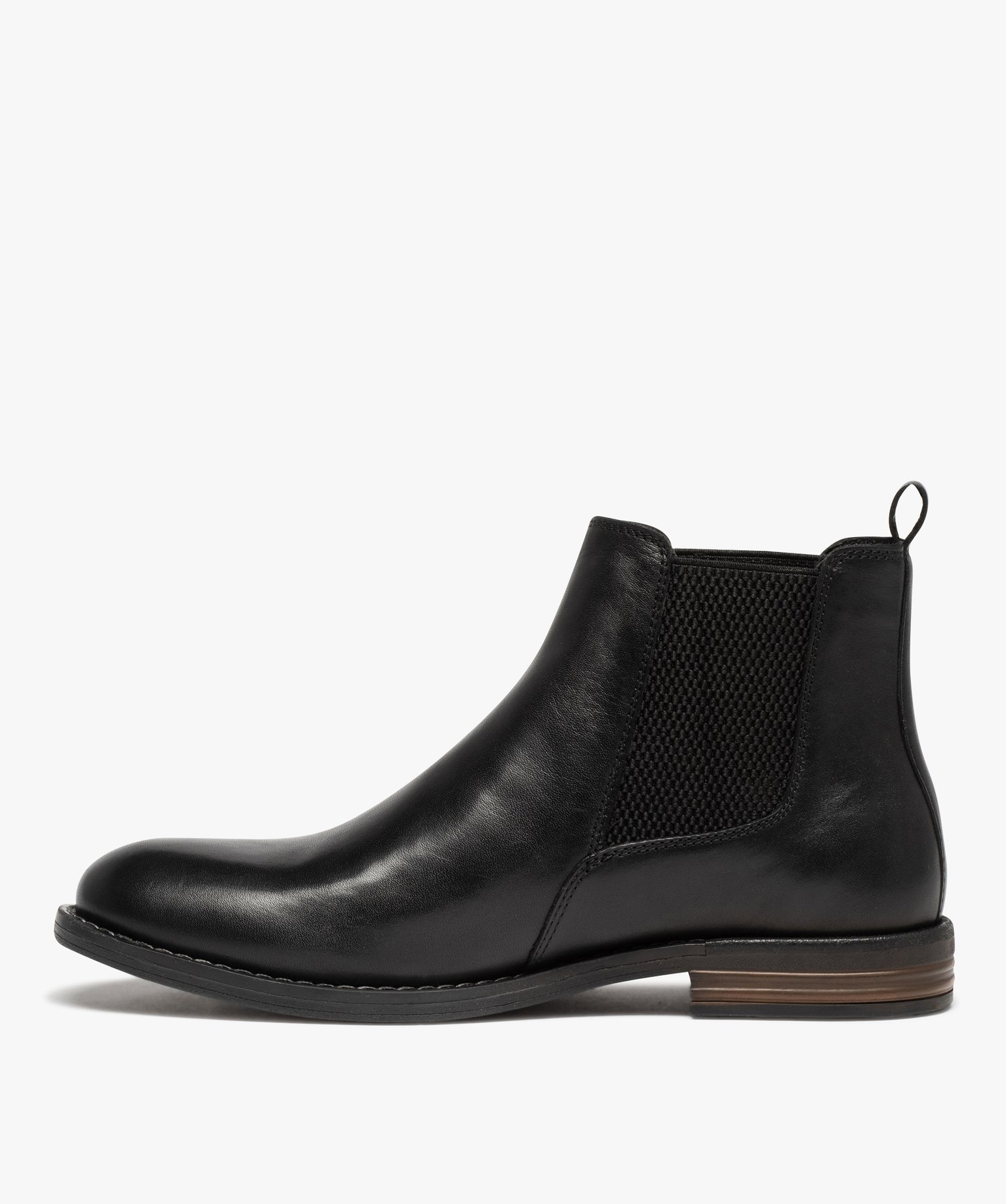 Boots homme style Chelsea dessus cuir uni - Taneo noir | GEMO