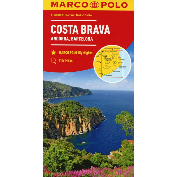 MARCO POLO Karte Costa Brava, Andorra, Perpignan, Barcelona 1:200 000 - Straßenkarte